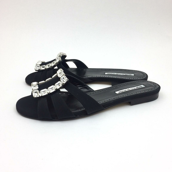 MANOLO BLAHNIK Iluna Buckle Slide Sandal sz 9.5 - Picture 3 of 16